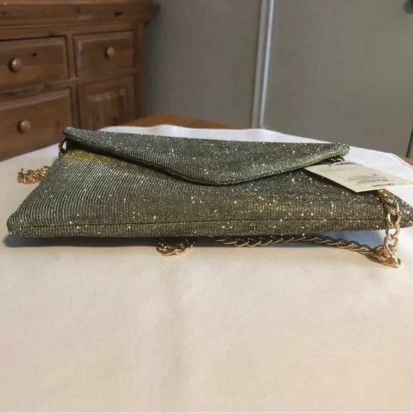 NWT a new day Glitter Envelope Crossbody with Gold Chain - Picture 3 of 5